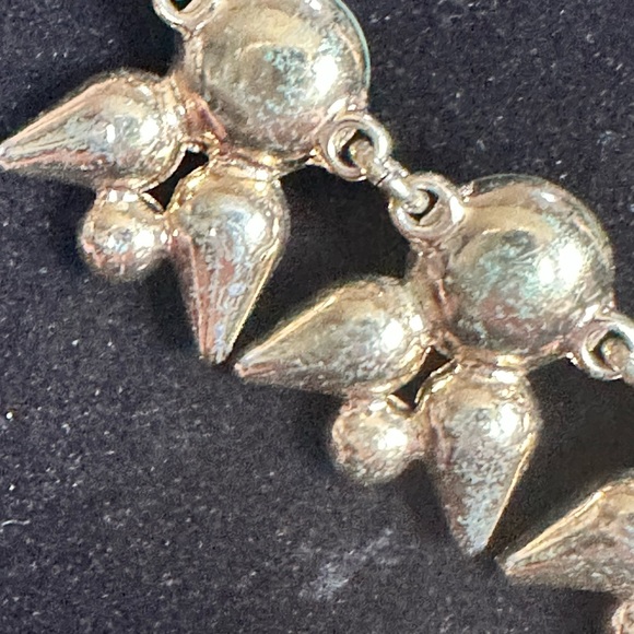 J Crew Statement Necklace, Faceted Teardrop & Round Rhinestones with Green Beads - Picture 10 of 17